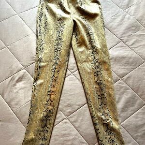 Zac & Rachel Green & Black Snake Skin Pants | M